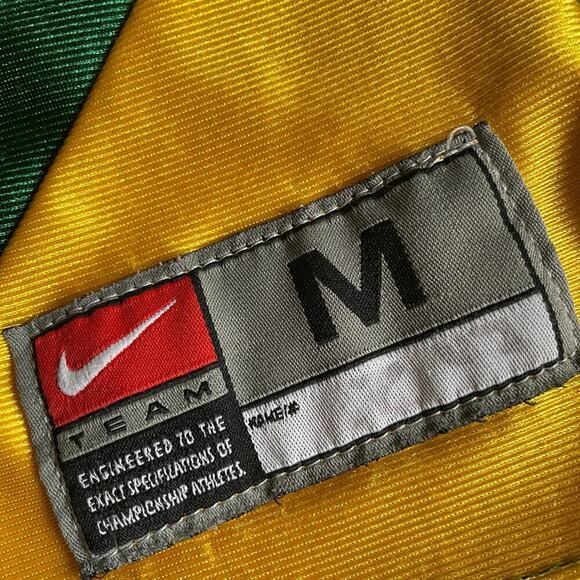 Vintage Nike Team Union Made USA Letter P Jersey Medium Green Yellow UFCW Labor - Picture 4 of 12